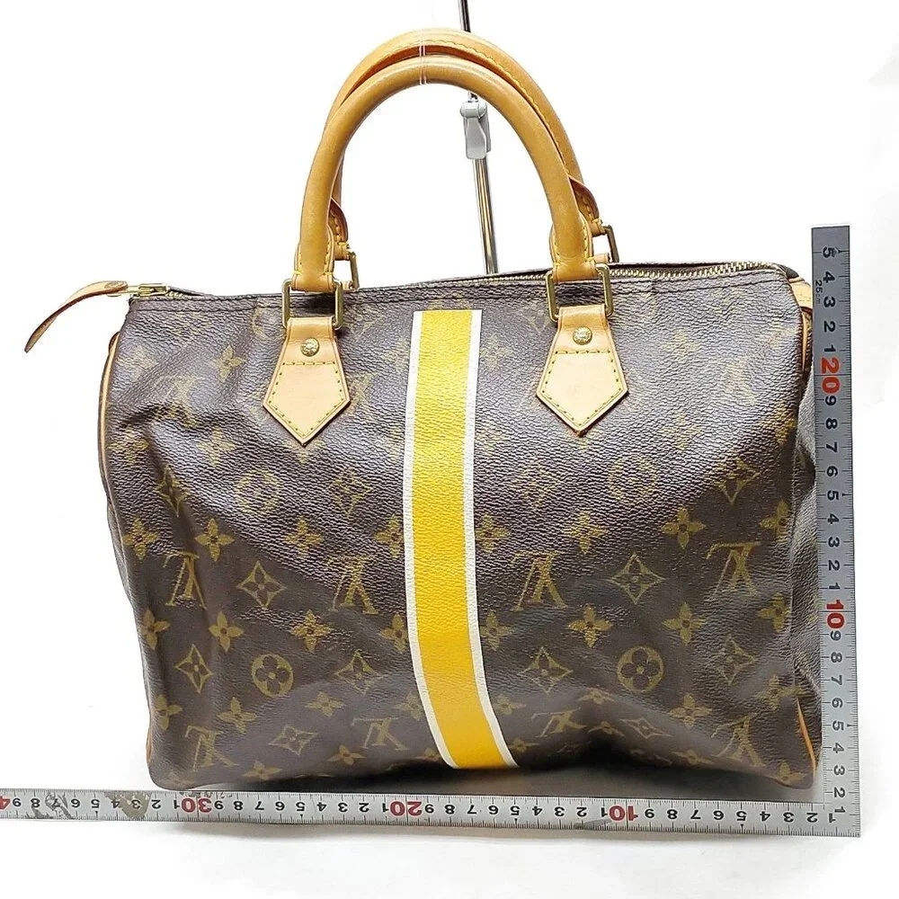 Authentic Louis Vuitton Speedy 30 Monogram Custom Stripe/Luxury Designer Handbag - Picture 3 of 16